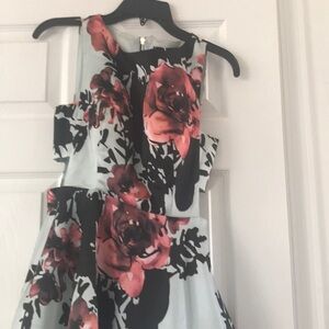 Light blue dress with peach flowers